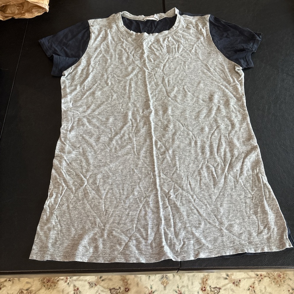 Vince Gray and Black Short Sleeve Tee